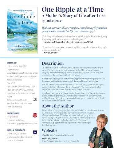 One Sheet for "One Ripple at a Time" book by Janice Jensen